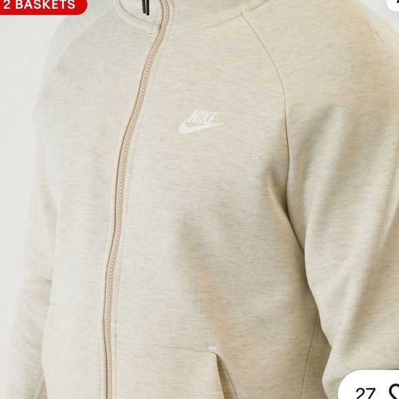 Nike men’s size small/women’s large sportswear tech hooded Zip Up fleece green - Picture 2 of 8